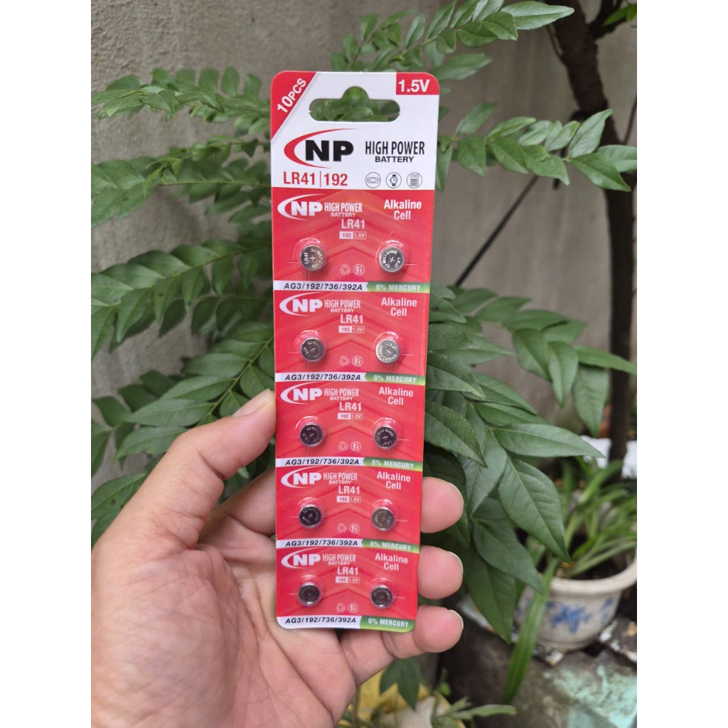 Vỉ 10 Viên Pin NP Battery LR41 / AG3  / G3 / 192 / L736F  - Hàng Chính Hãng