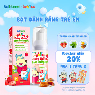 Kem đánh răng dạng bọt Wolfoo BellHome 100ml – Hương dâu nhẹ, Bảo vệ men răng sữa, Ngừa sâu răng