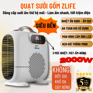 Máy Sưởi Phòng Ngủ Zlife, Quạt Sưởi Gôm 2 Chiều 2000W Làm Ấm Tức Thì, An Toàn Cho Bé & Người Già