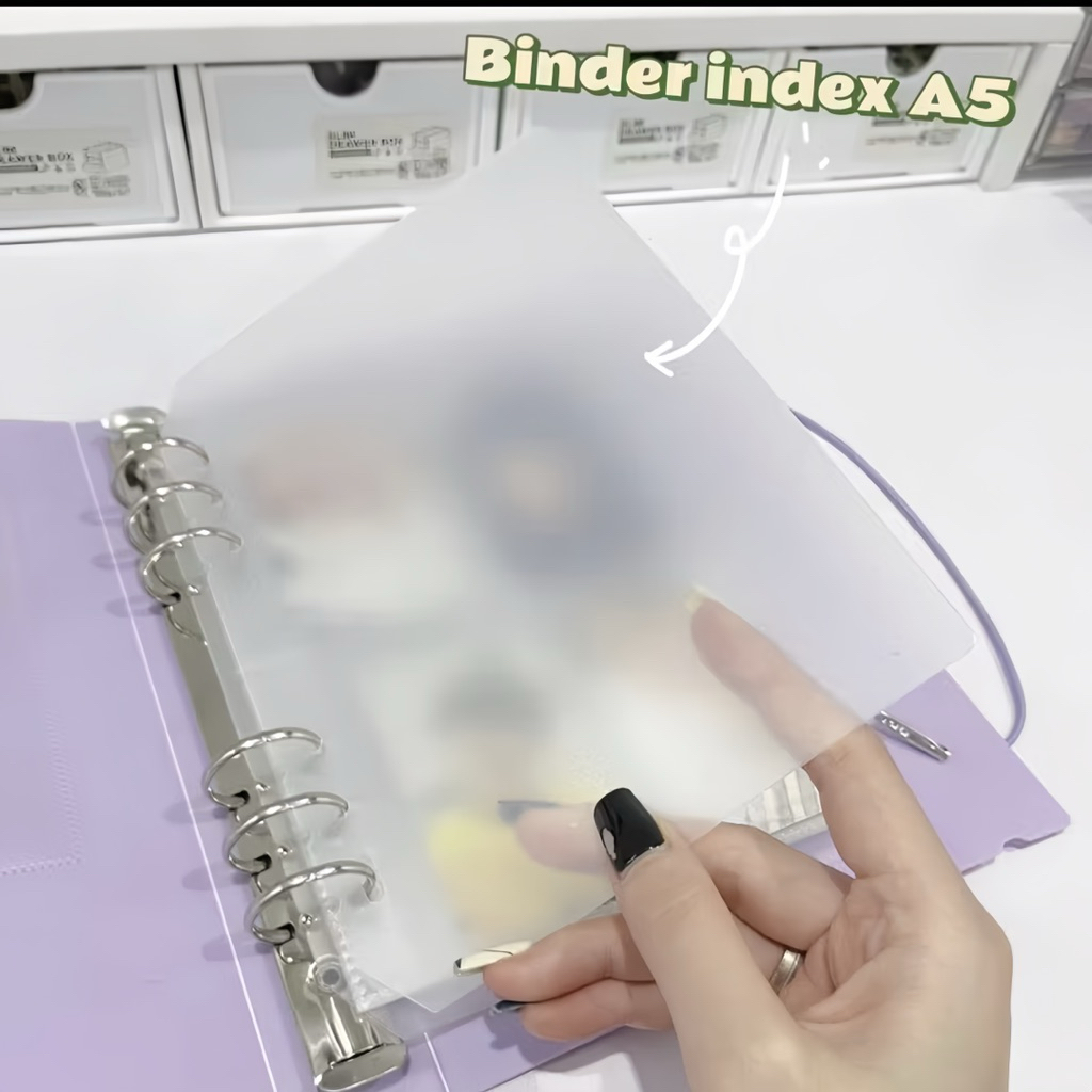 💭Binder index A5 (2,3,6 còng) / Bìa phân trang nhựa cứng A5 bảo vệ sheet