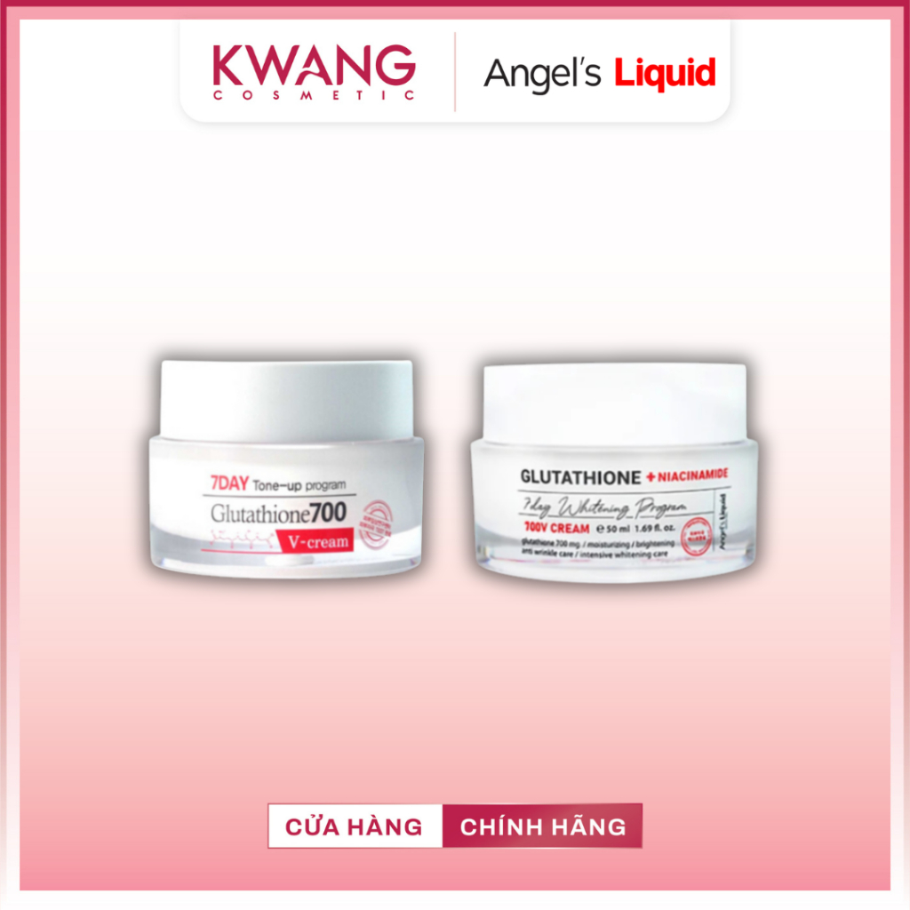 Kem Dưỡng Angel’s Liquid Glutathione 7 Day và 700 V–Cream Hỗ trợ trắng da Glutathione 700 V–Cream 50