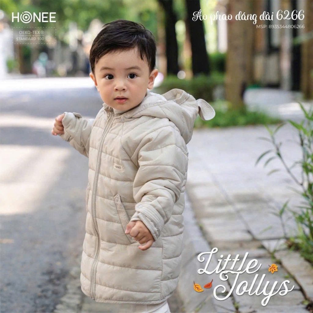 [Hrnee/ chính hãng) Áo phao dài tay tai gấu Hrnee,áo phao cao cấp thời trang thu đông cho bé