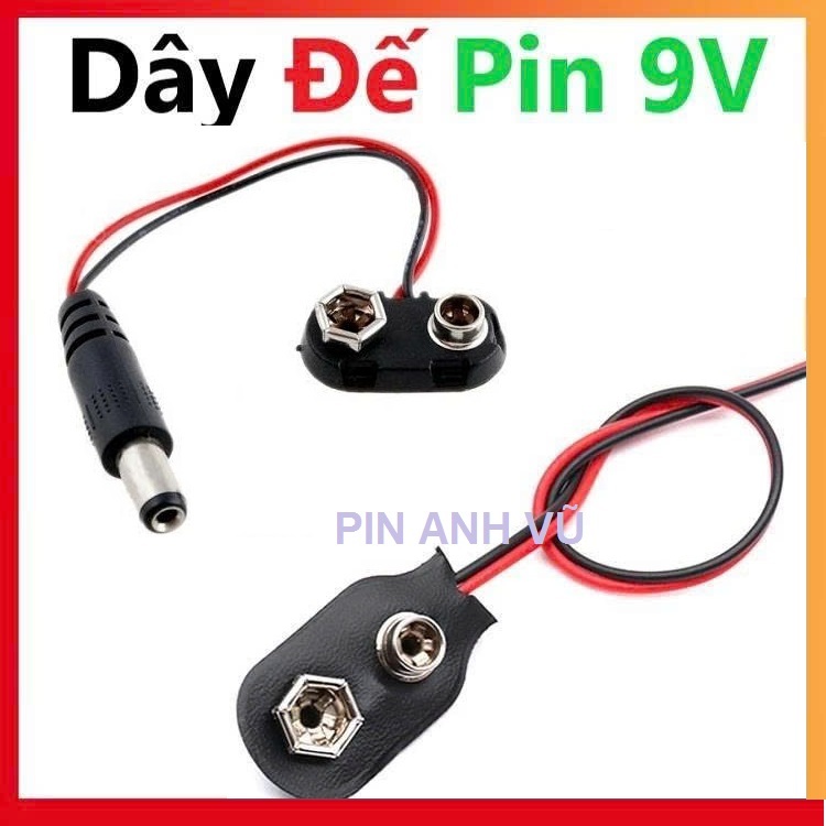 Dây Đế Pin 9V Dùng Cho Cấp Nguồn Thiết Bị 9V, Pin 9V Chất Lượng Cao