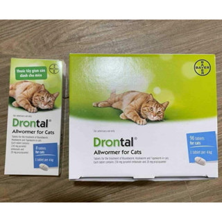  Drontal  lẻ 1 viên  - tẩy giun sán cho Mèo 