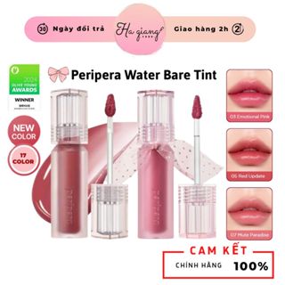  Son Tint Bóng Peripera Water Bare Tint Bóng Nhẹ Độ bám màu cao nhẹ môi Ink Bare 7,8 có nơ 