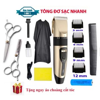Tông Đơ Cắt Tóc Gia Đình CG - Đầu Sạc USB - Tặng Kèm 2 Kéo + 9 Phụ Kiện - Tăng Đơ Cắt Tóc - DSS