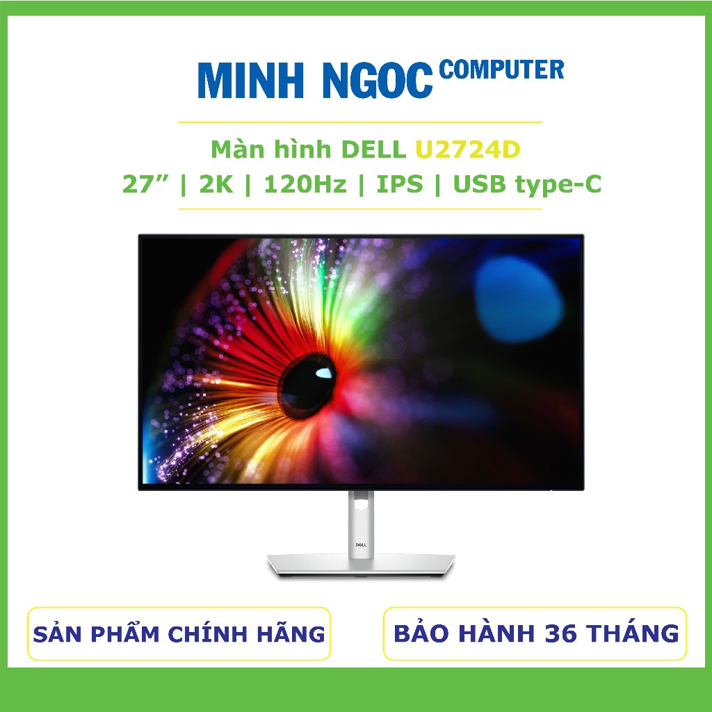 Màn Hình Dell UltraSharp U2724D (27", 2K, IPS, 120Hz, 5ms, USB TypeC) | Bảo Hành 36 tháng Chính Hãng