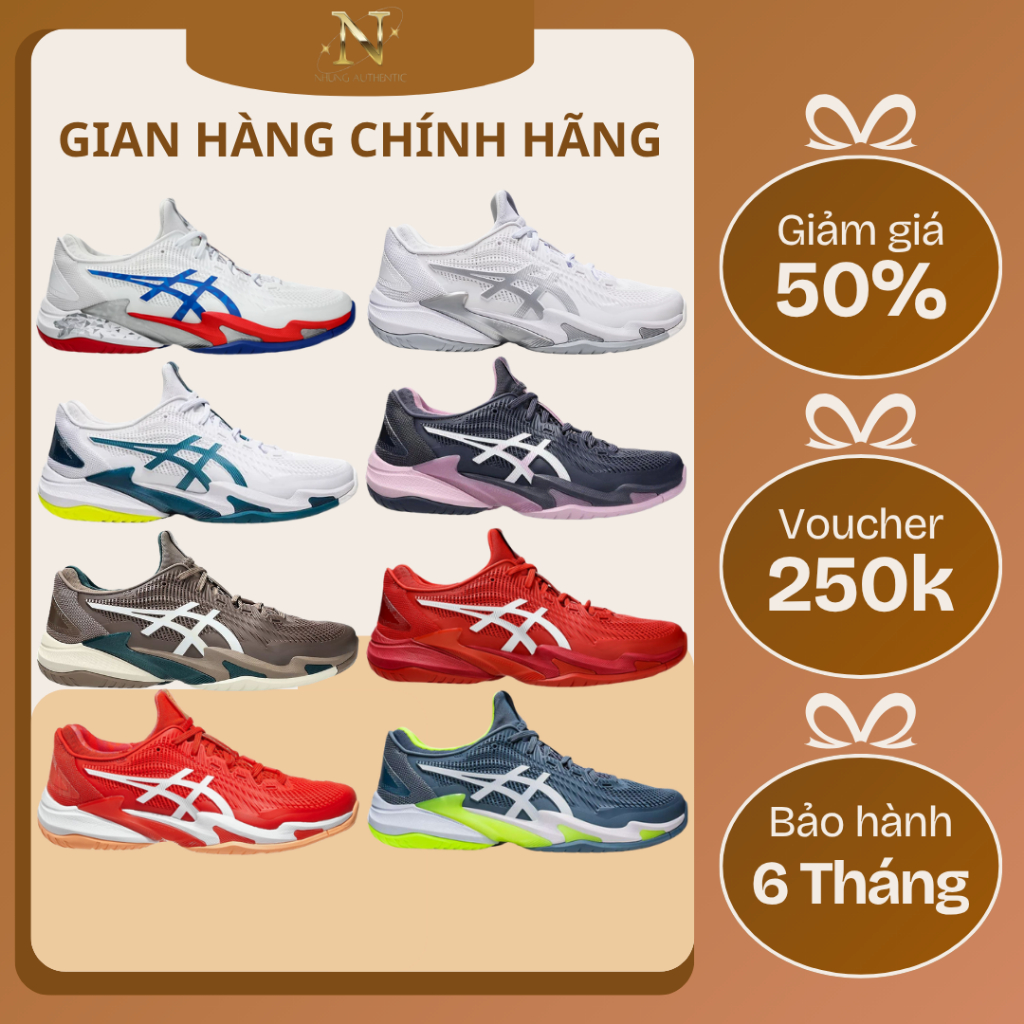 [𝙎𝘼𝙇𝙀 Chính Hãng] Giày Sneaker Tennis Pickleball Asics Court FF 3 Novak Full Màu. Bao Check