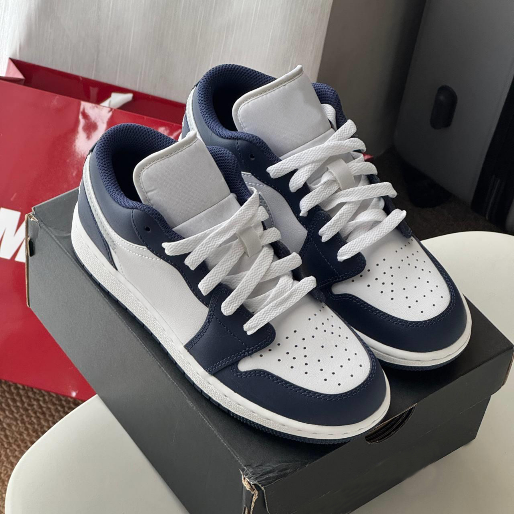 Giày Sneaker JD1  Midnight Navy [553558 141] , Giày Sneaker Thấp Cổ Navy Móc Bạc