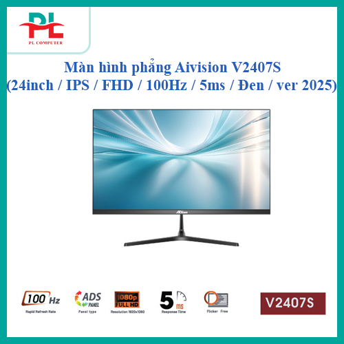 Màn hình văn phòng AiVision A244FS/ V2407S  24 Inch IPS 100Hz 5MS - Hàng Chính Hãng
