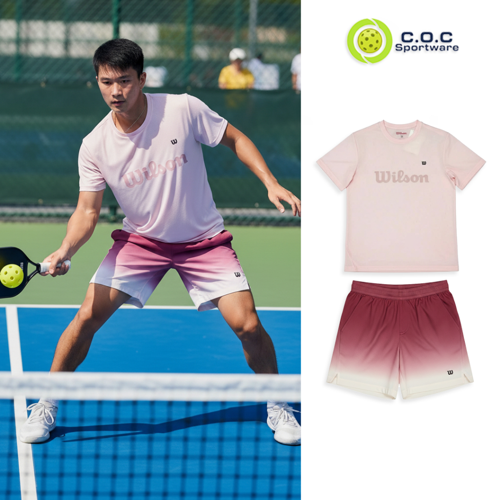 Bộ Thể Thao Pickleball Tennis Nam Wilson 2025 Áo Thun Cổ Tròn & Quần Short Cao Cấp