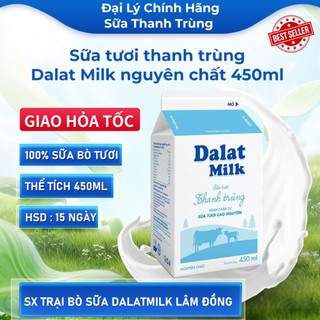 Sữa Tươi Thanh Trùng DatatMilk 450ml Không Đường Giao Hỏa Tốc Trong Ngày Đại Lý Chính Hãng