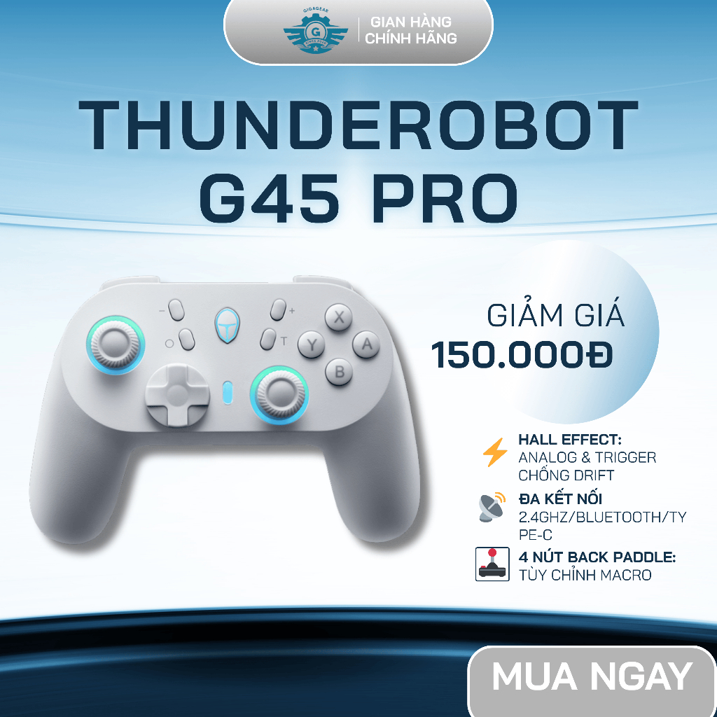 ⚡[Hot] Tay Cầm Chơi Game Không Dây Thunderobot G45 Pro - Analog & Trigger Hall Effect -Switch Cơ Học