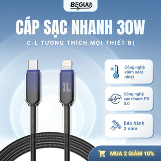 Dây Cáp Sạc Nhanh C to L 30W Trong Suốt Bền Gấp 3 Lần Chống Nóng 3 Lớp Bảo Vệ Tích Hợp Nhiều Thiết Bị 