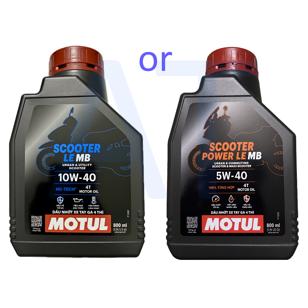 Nhớt 0,8L Motul Scooter Power LE 5W40, Scooter LE 10W40 - dầu nhớt xe tay ga
