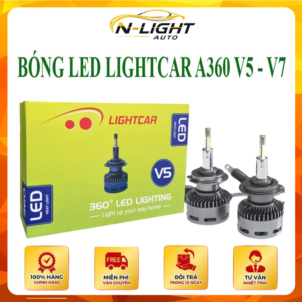 BÓNG LED Ô TÔ 360 ĐỘ CHO BI CẦU LIGHTCAR A360 V5 CHÂN H7