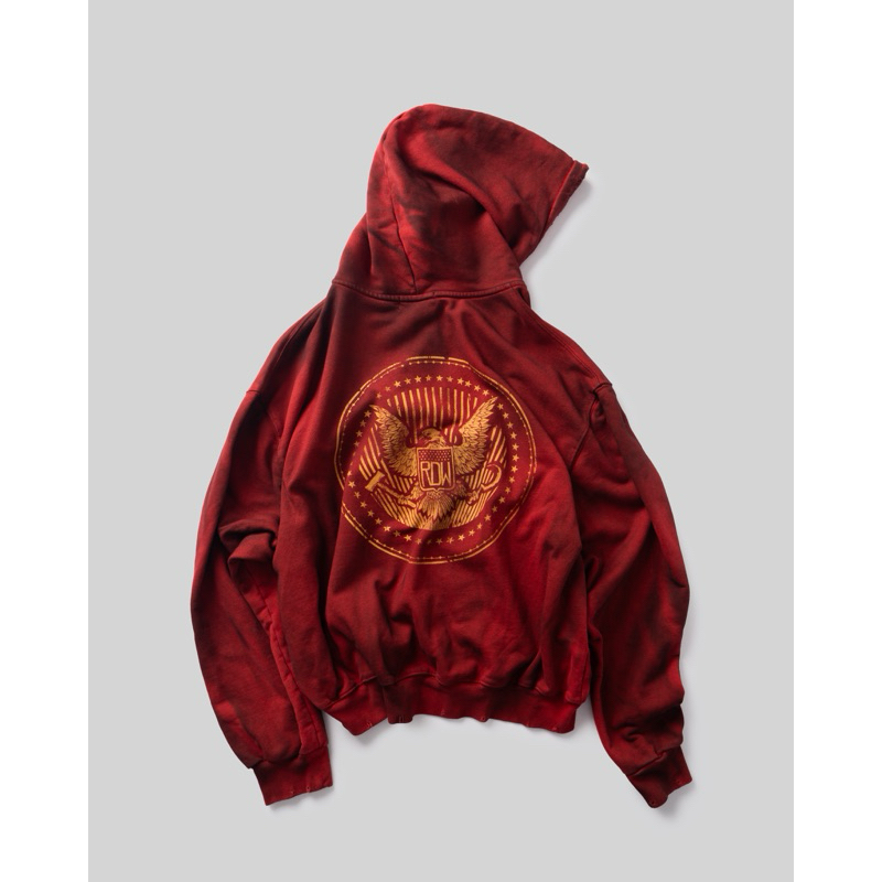 Áo Hoodie Zip Đỏ Wash Big Logo / RDW BIG LOGO DIRT ZIP HD