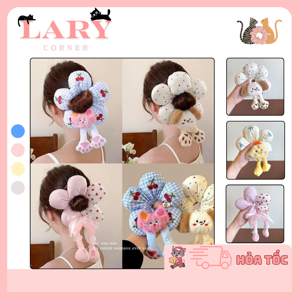 Dây Buộc Tóc Hoạt Hình, Mông Dễ Thương, Phụ Kiện Tóc Bé Gái Thu Đông, Cột Tóc Búi Tròn Siêu Xinh