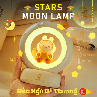  Đèn ngủ để bàn cảm ứng Mèo mặt trăng dễ thương sạc USB Decor trang trí phòng ngủ cute quà lưu niệm 