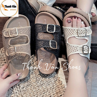 Dép nữ 2 quai khoá lưới cao 3 phân (X0126)