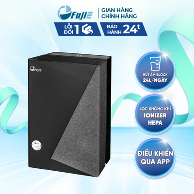 Máy hút ẩm 24L block nhập khẩu FUJIE HM-924ED công suất 24 lít/ngày, màng lọc HEPA, kết nối wifi