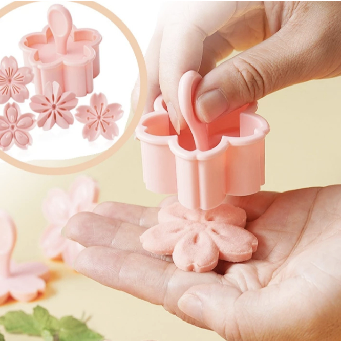 Set 5 khuôn ép tạo hình hoa anh đào trang trí bánh Bộ dụng cụ nhấn cắt làm bánh quy