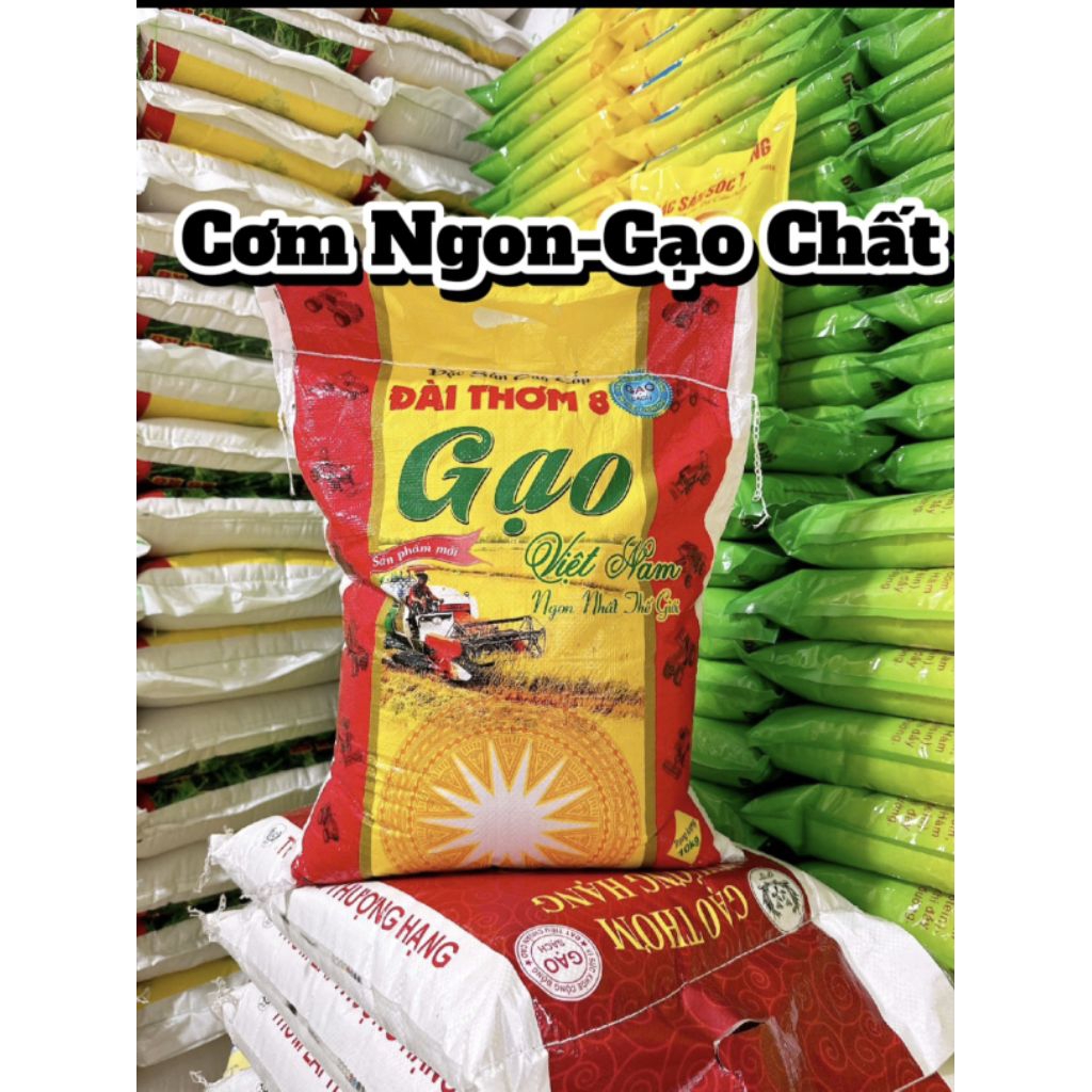 Gạo Đài Thơm 8:(10kg) Dẻo mềm thơm cơm dễ nấu