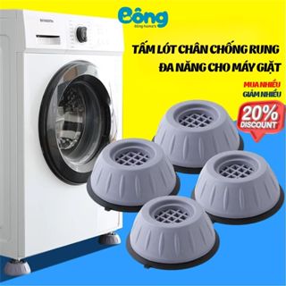 Combo 4 Chân Đế Kê Chân Máy Giặt,Tủ Lạnh,  Miếng Đệm Cao Su Lót Chân Máy Giặt Chống Ồn, Chống Rung