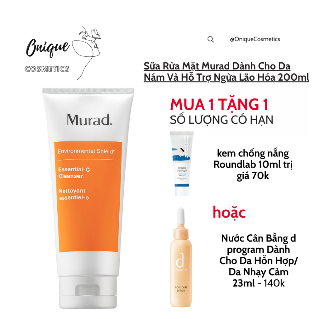 [HÀNG CHÍNH HÃNG] Murad Essential-C Cleanser 200ml - Sữa rửa mặt dưỡng trắng da