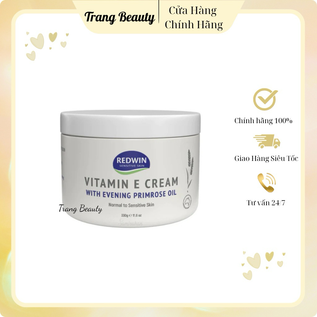 Kem nẻ vitamin e mẫu mới 2024,kem dưỡng ẩm body vitamin e redwin hũ 330g