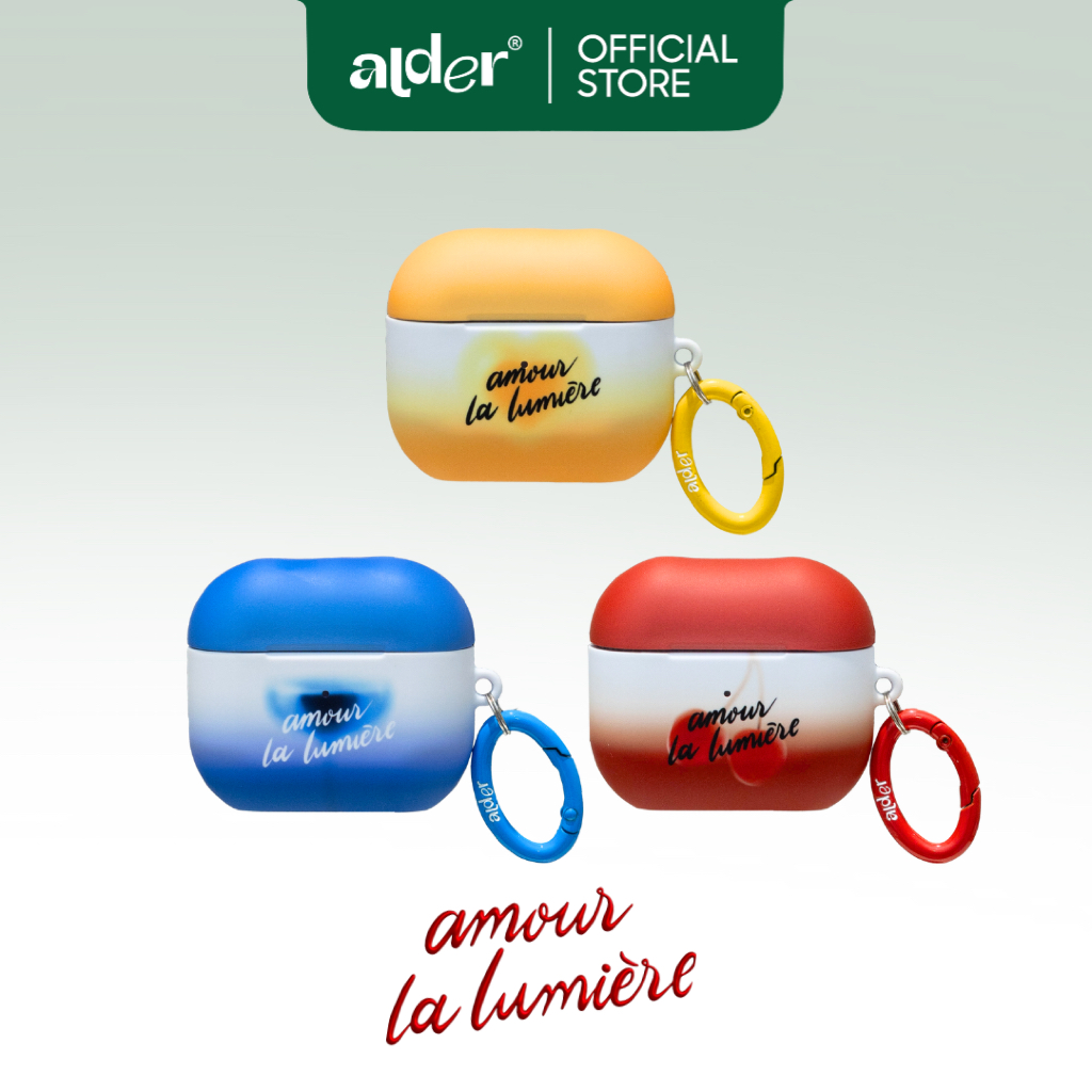 Vỏ tai nghe Airpod ALDER AMOUR LA LUMIÈRE chất nhám mịn có khoen treo móc khoá