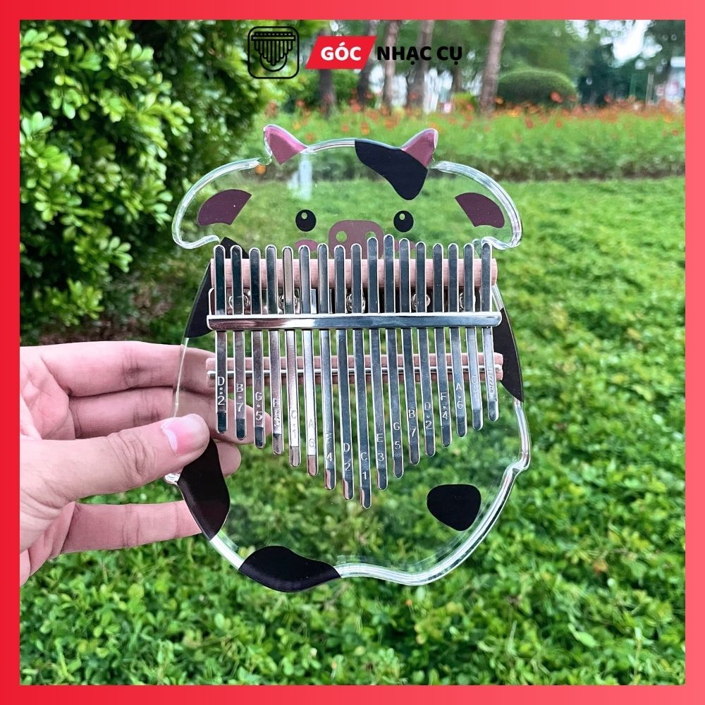 Đàn Kalimba 17 Phím Trong Suốt Hình Bò Sữa Calloway