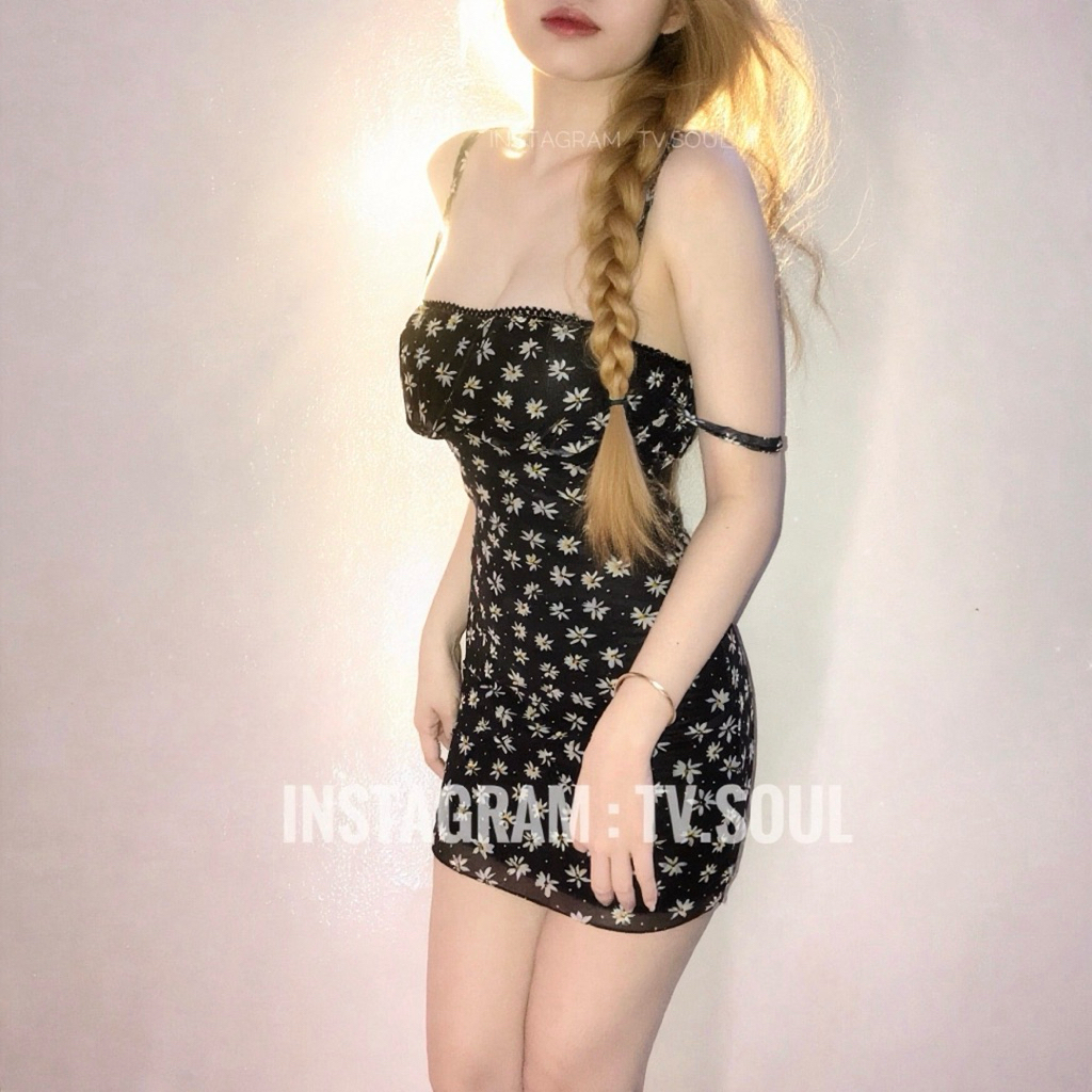 [ẢNH THẬT] 𝓢𝓪𝓵𝓮 Đầm dây body voan hoa nhí 2 lớp