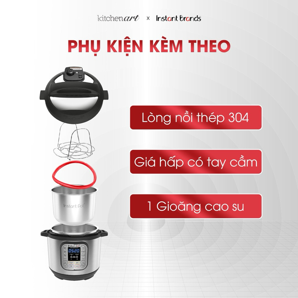 [CHÍNH HÃNG] Full Bộ Phụ Kiện Nồi Áp Suất INSTANT POT DUO 60 V5 7-IN-1 - Bản Mới Nhất 2026 - 5.7 Lít