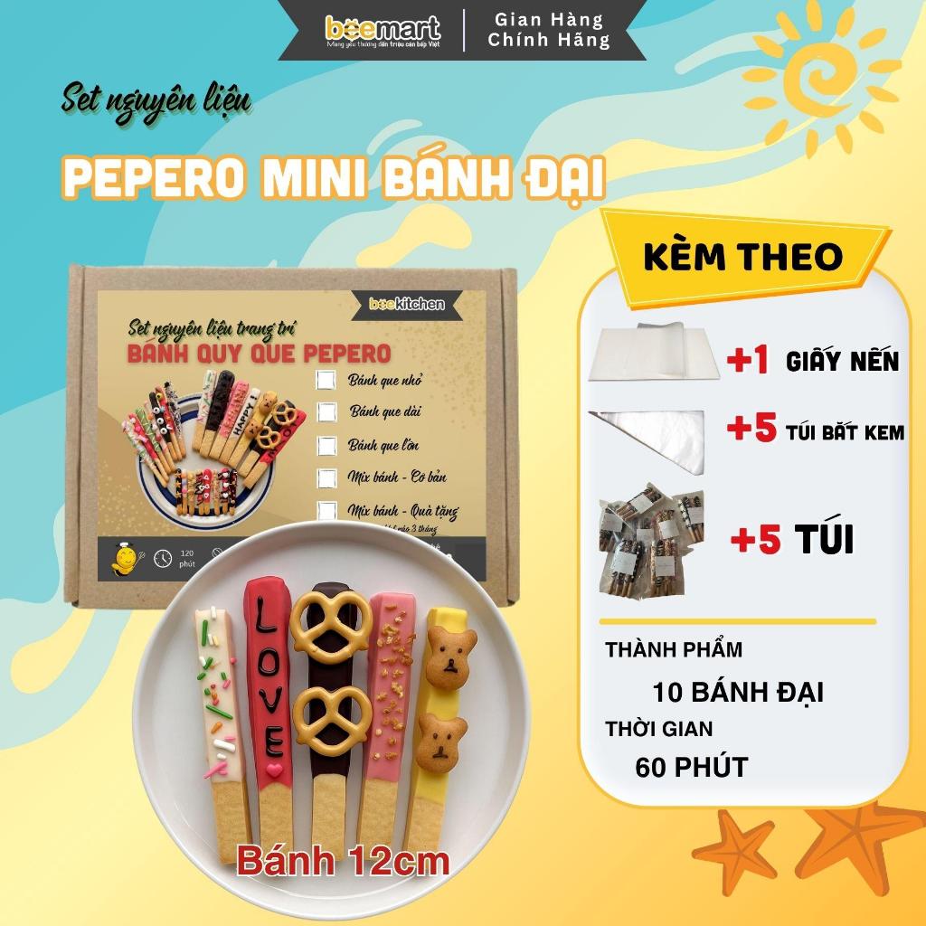 Set làm bánh Quy que PEPERO Valentine -Cơ bản- Thành phẩm 60 bánh - Kèm 5 màu Socola, kẹo trang trí