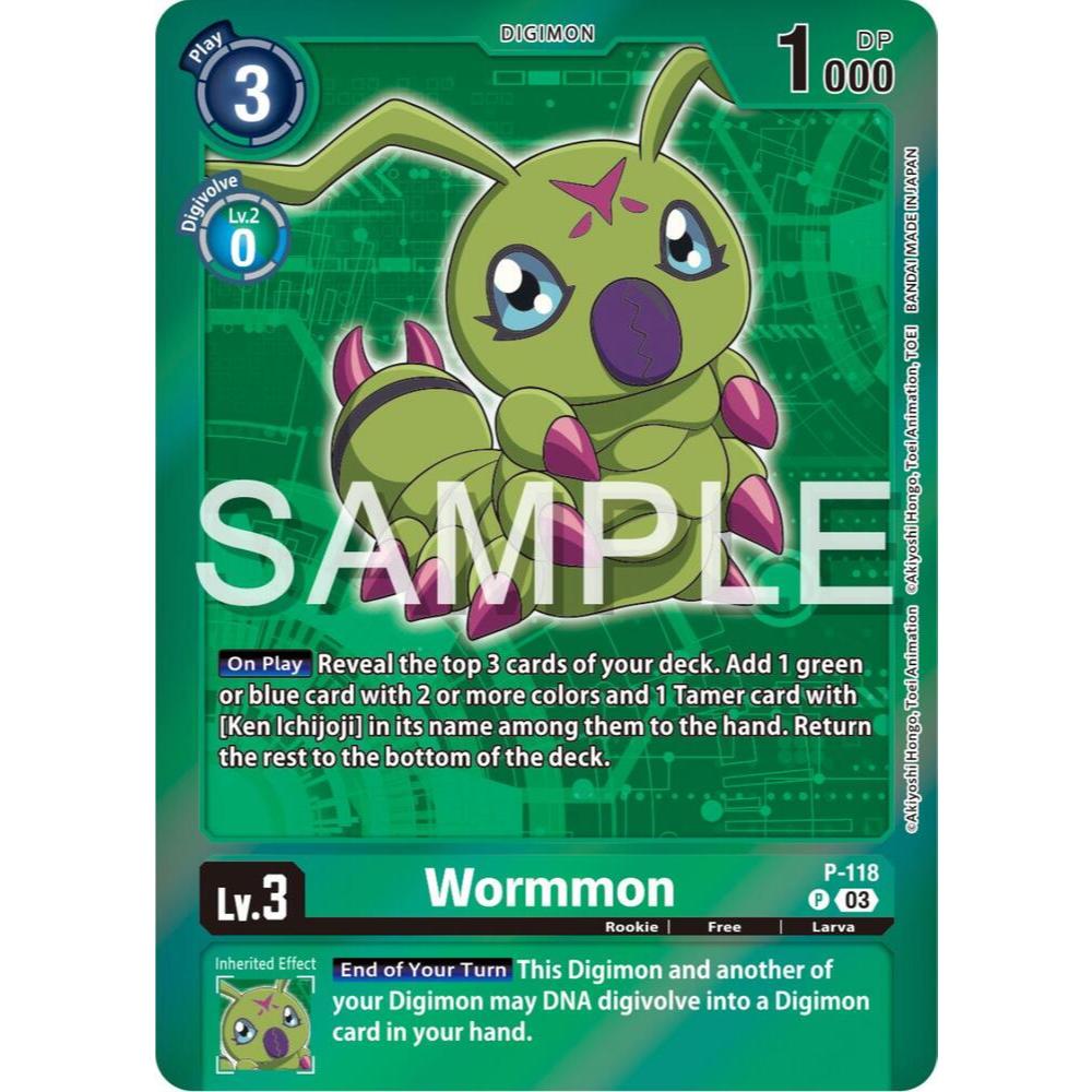 Thẻ Bài Digimon Mã P-118 - Wormmon (Digimon Adventure Box 2024) - Digimon - Promo