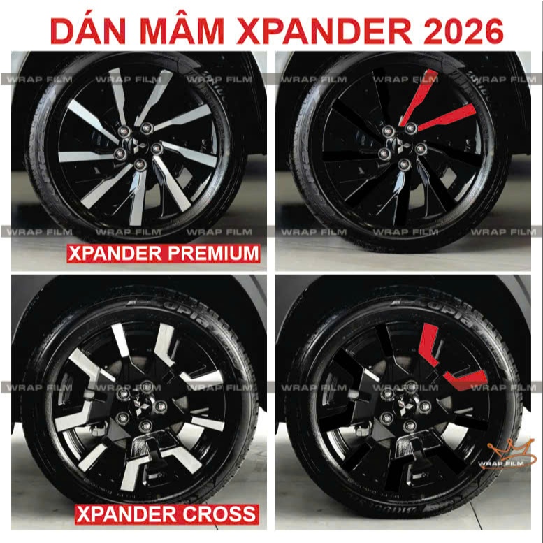 [ Bộ 5 bánh] Decal dán mâm Xpander Premium, Xpander Cross 2026