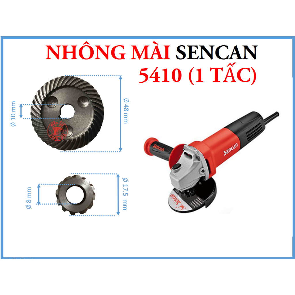 SENCAN - 2 LOẠI NHÔNG MÀI SEN CAN 5410 (1 TẤC) VÀ 5412 (1 TẤC 2). BÁNH RĂNG MÀI GÓC SENCAN 5410 / 54