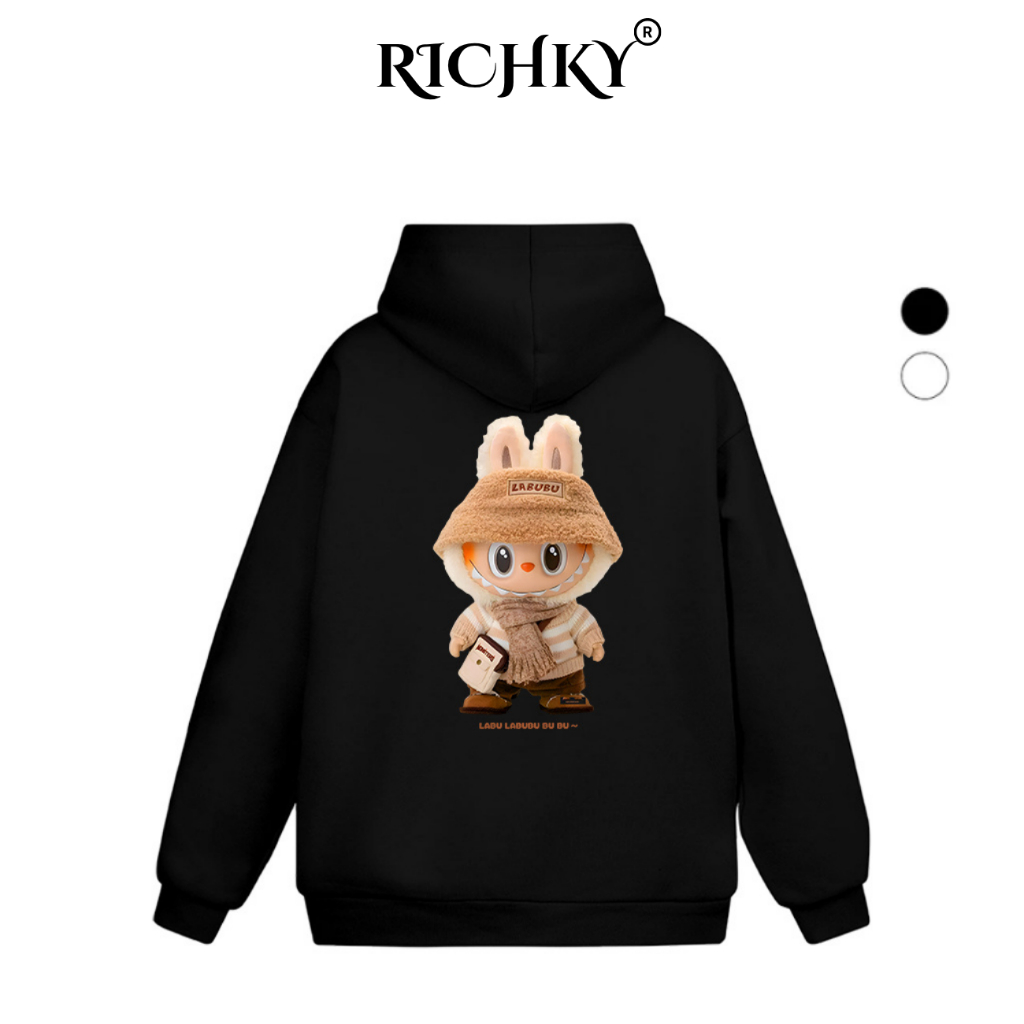 Áo Hoodie Richky Luxury Premium Nỉ The Monters Labubu Dress Be Latte Vinyl Plush Doll