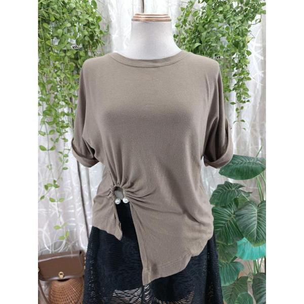 AN XING thanh lý - Áo thun kiểu có khuyên ngọc bymo - Size M