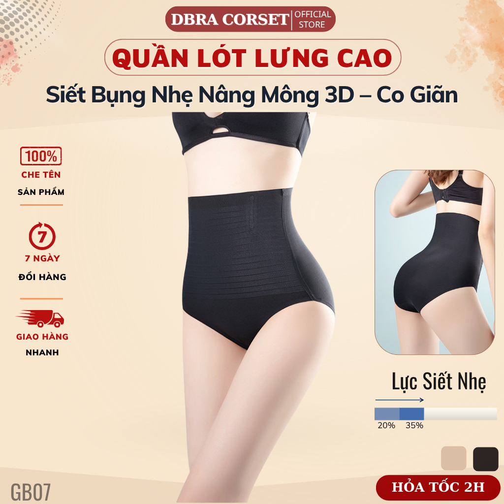 Quần Lót Cạp Cao Nâng Mông hỗ trợ gọn bụng NHẸ mặc hàng ngày DBRA CORSET -GB.07