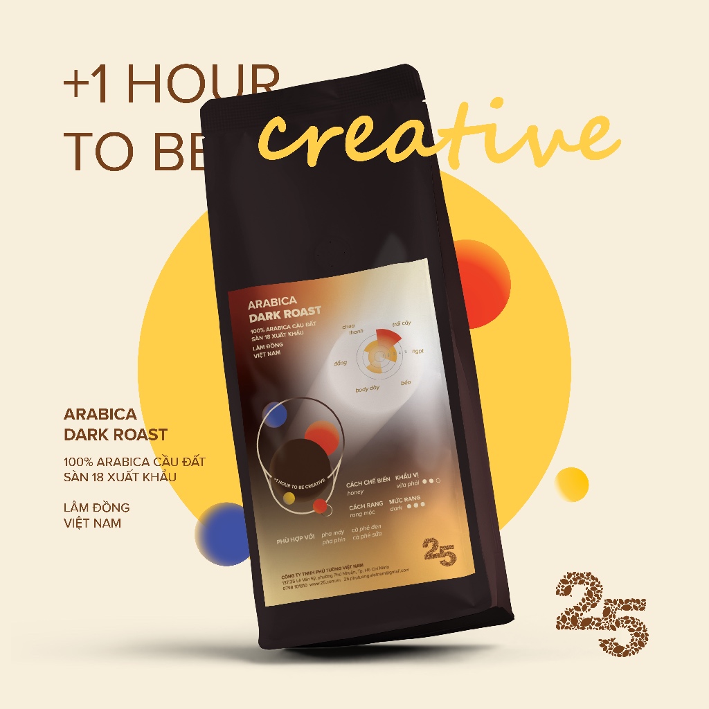 Cà Phê Arabica Dark Roast - 25 Coffee