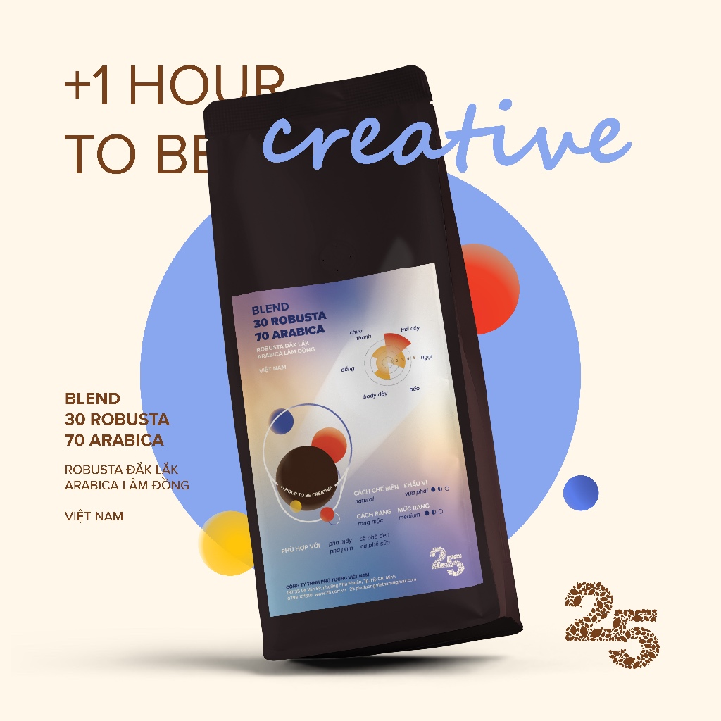 Coffee Blend - 30% Robusta 70% Arabica - 25 Coffee