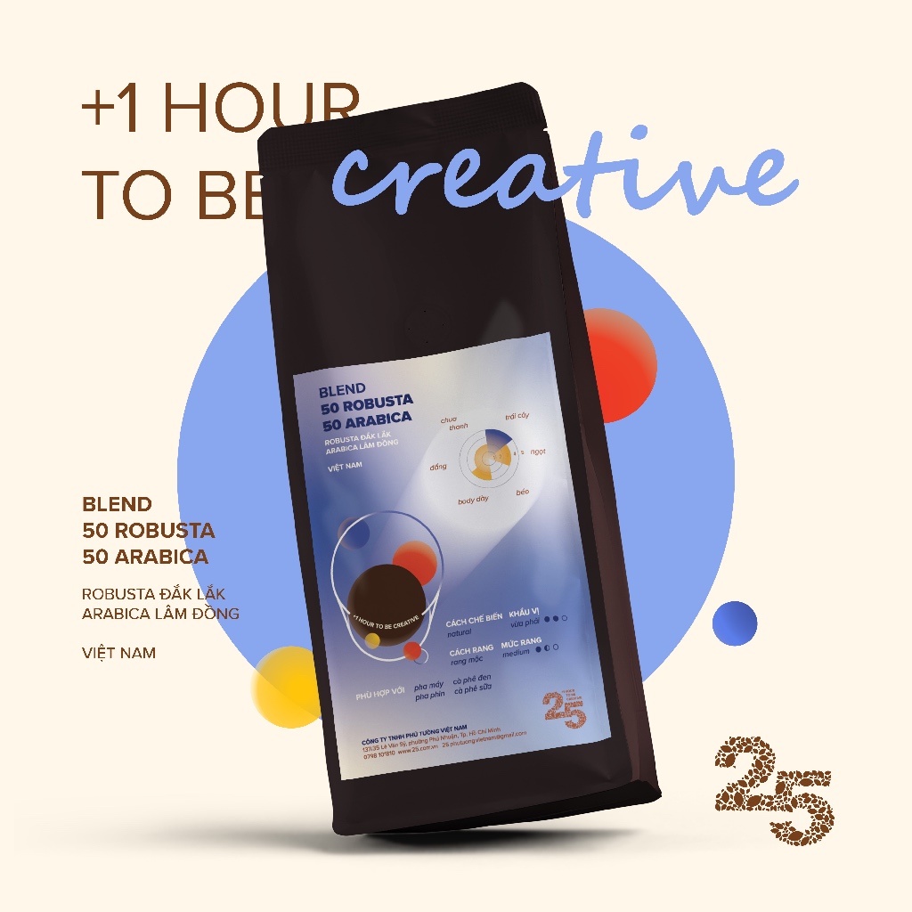 Coffee Blend - 50% Robusta 50% Arabica - 25 Coffee