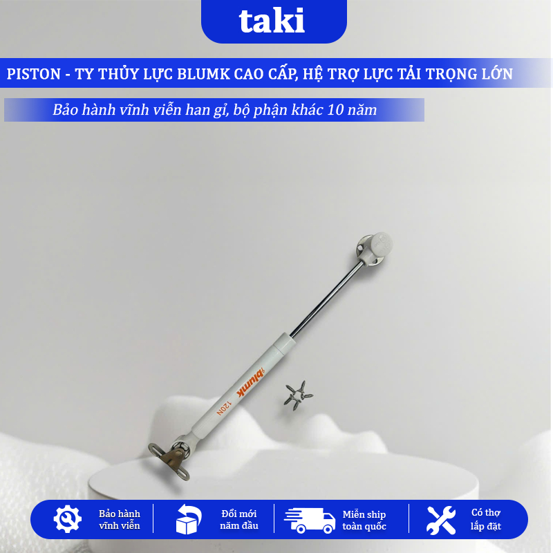 Ty Thủy Lực Đẩy Cánh Tủ, Ty Nâng Cánh Cửa, INOX 304, Hiệu BLUMK, 80N,100N,120N,150N