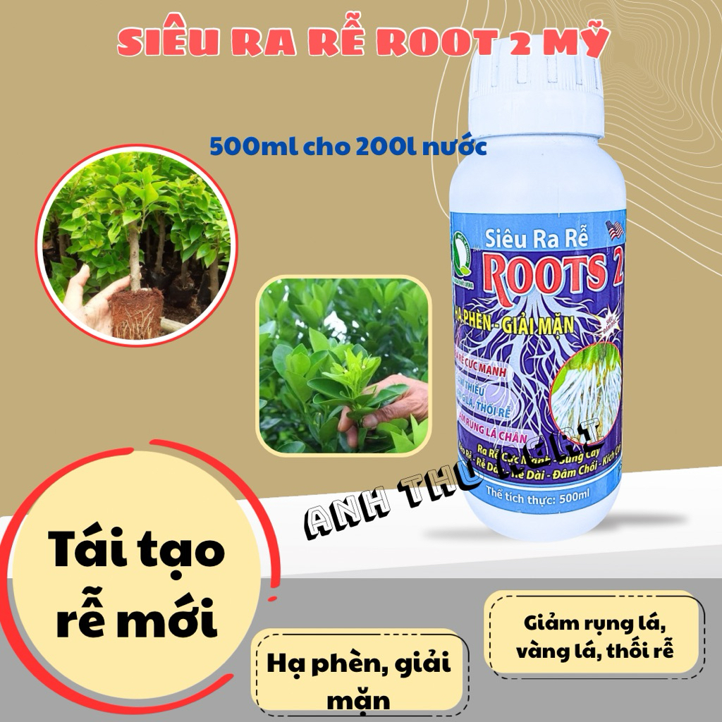 Root 2 Siêu Ra Rễ 500ml Của Mỹ Giúp Ra Rễ Nhanh, Mạnh, Tái Tạo Rễ Mới, Giảm Rụng Lá, Vàng Lá, Hạ Phè