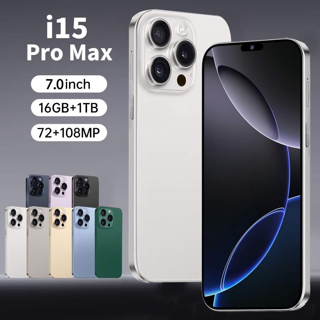 [COD]I15 Pro Max điện thoại chính hãng giá rẻ Mạng 3G/4G/5G 16GB RAM +1TB ROM 7.3Inch