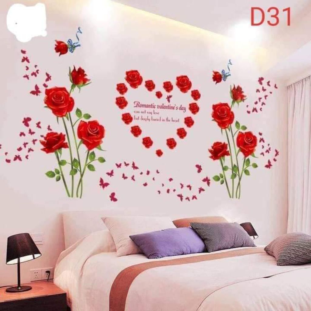 Decal dán tường trang trí phòng cưới