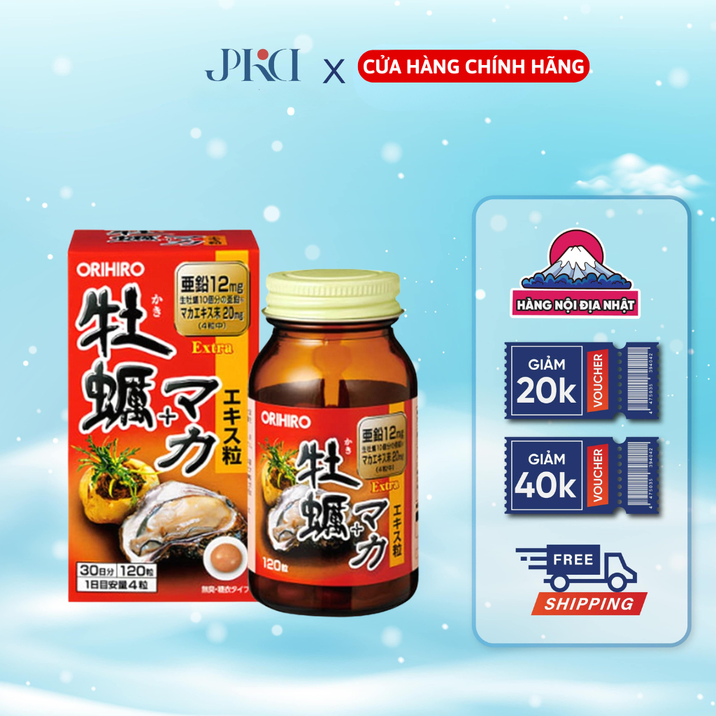 Viên uống hàu tươi Maca Orihiro Nhật Bản 120 viên