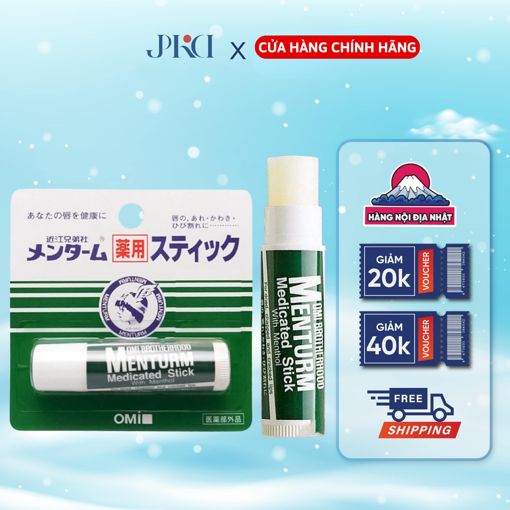 Son Dưỡng Môi Omi Menturm Brotherhood Menturm Medical Lip Balm Stick (4g) Nhật Bản Dưỡng Ẩm Mềm Môi | BigBuy360 - bigbuy360.vn